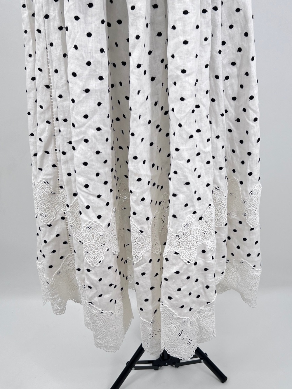 Zimmermann black white linen polka-dot apron midi dress size 1 - Picture 11 of 13